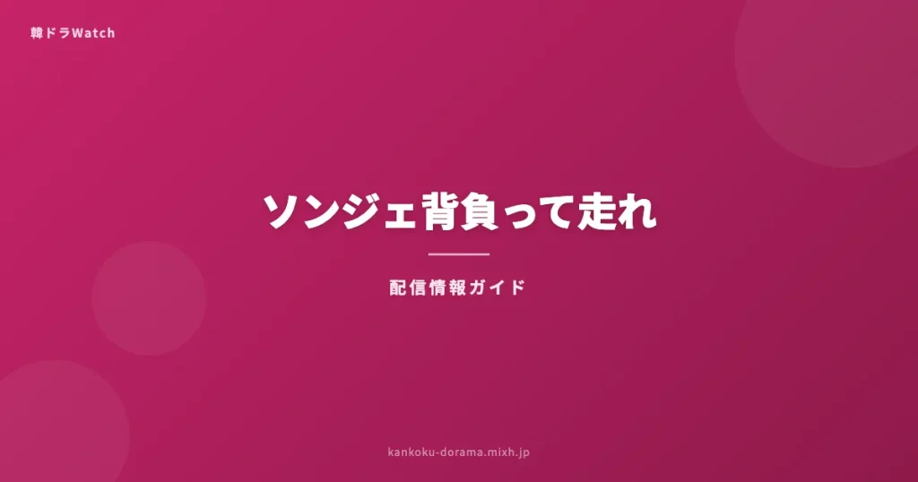 ソンジェ背負って走れ 韓国ドラマ配信